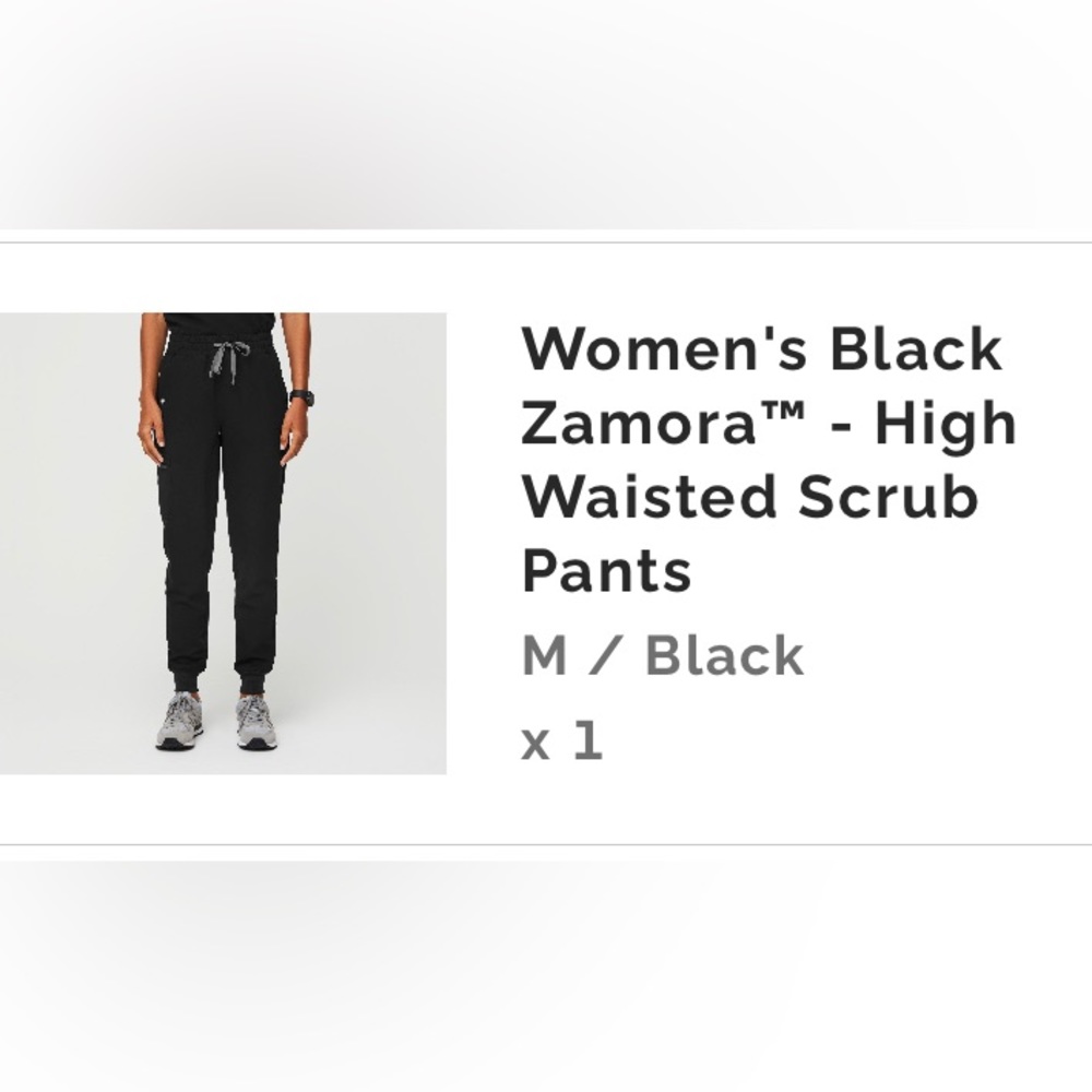 Figs black high waisted jogger scrub bottoms